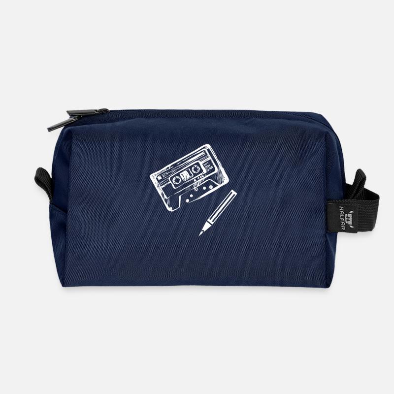 old school - Recycelte Kulturtasche - Navy