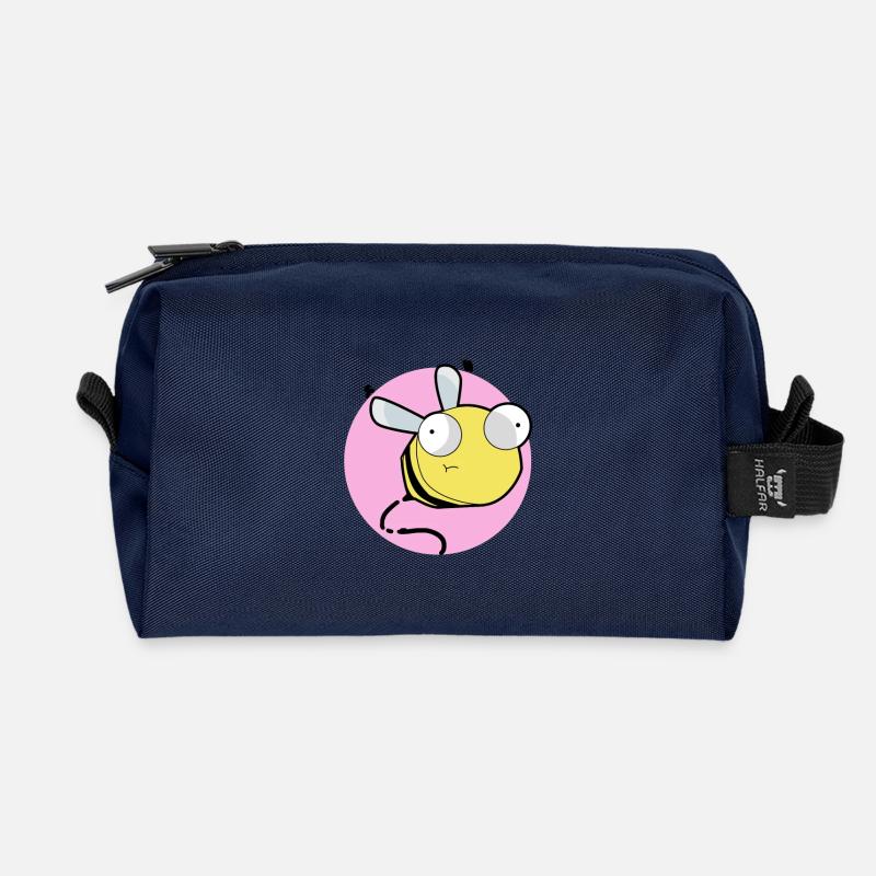 Niedliche Biene Honig Geschenkidee - Recycelte Kulturtasche - Navy