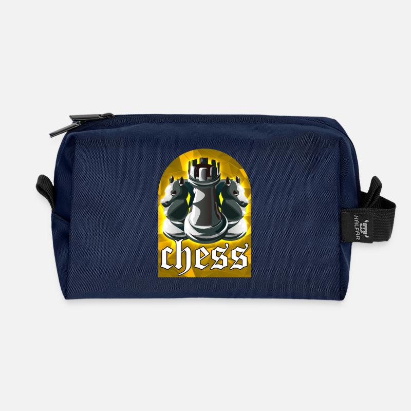 Schach - Recycelte Kulturtasche - Navy