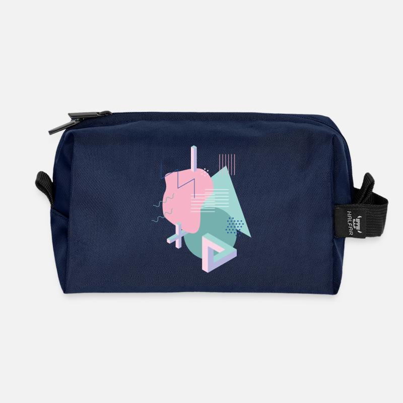 Shape Design Vintage Tribar - Recycled Toiletry Zip Bag - navy