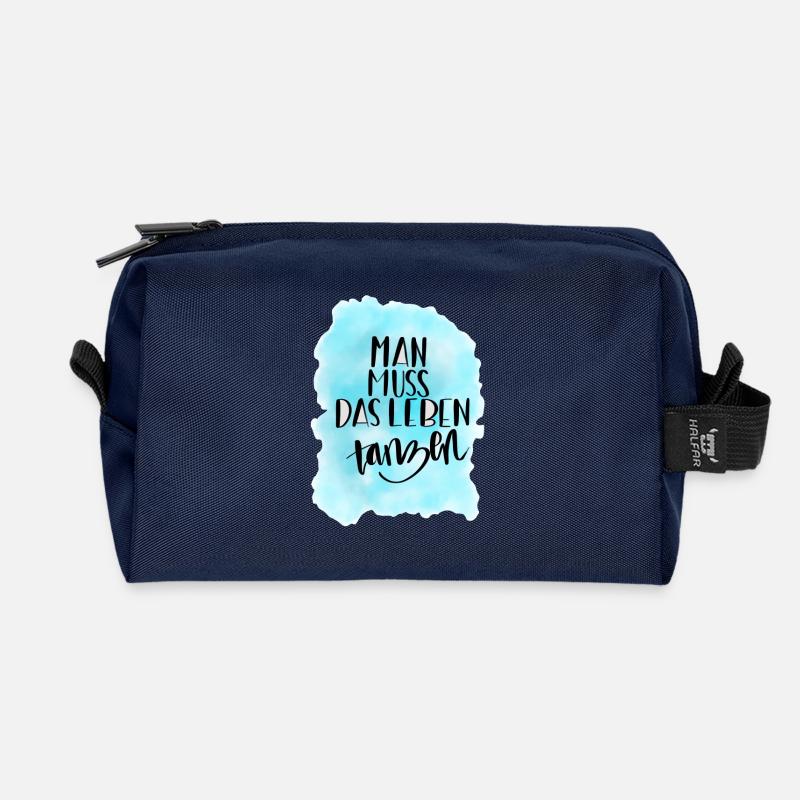 Das Leben tanzen - Recycelte Kulturtasche - Navy