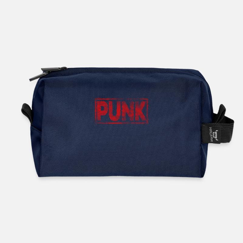 punk - Recycled Toiletry Zip Bag - navy