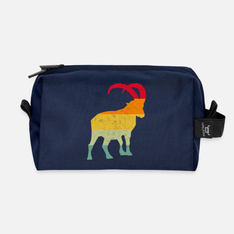 Steinbock, Wandern, Berge - Recycelte Kulturtasche - Navy