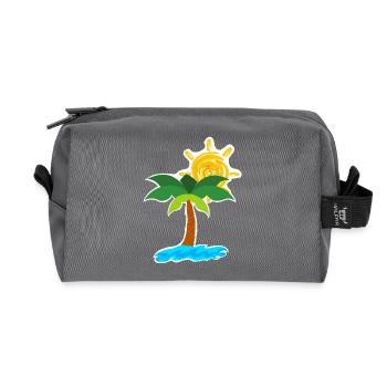 Palmiers sur la plage - Trousse de toilette en tissu recyclé - anthracite - Devant
