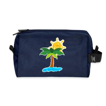 Palmen am Strand - Recycelte Kulturtasche - Navy - Vorne