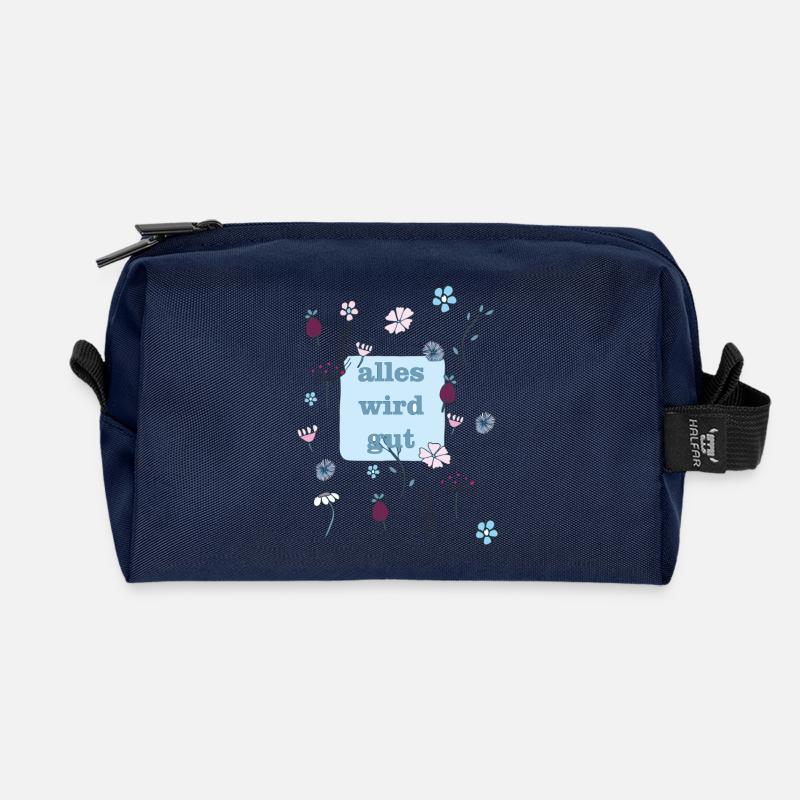 alles wird gut in blau - Recycelte Kulturtasche - Navy