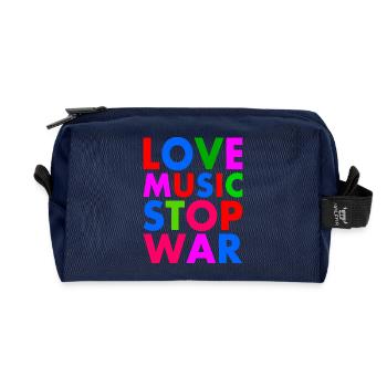 Stop war - Trousse de toilette en tissu recyclé - marine - Devant