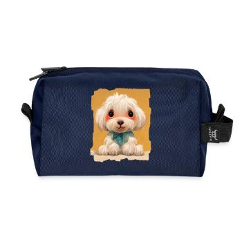 Bébé Bichon Chien Mignon - Trousse de toilette en tissu recyclé - marine - Devant