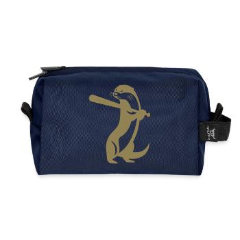 Otter Baseball Silhouette - Recycelte Kulturtasche - Navy - Vorne