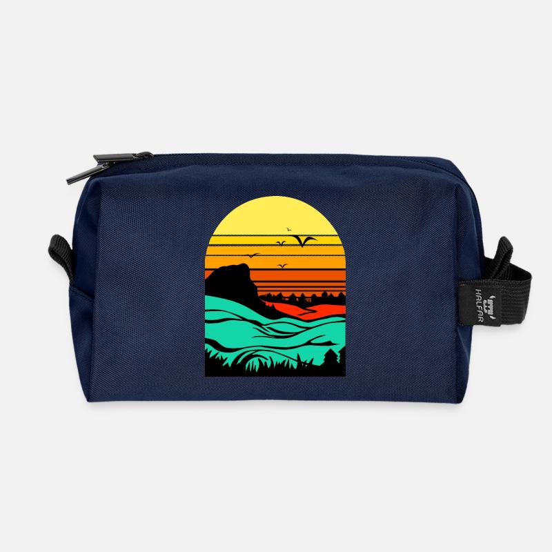 Abendrot - Recycelte Kulturtasche - Navy