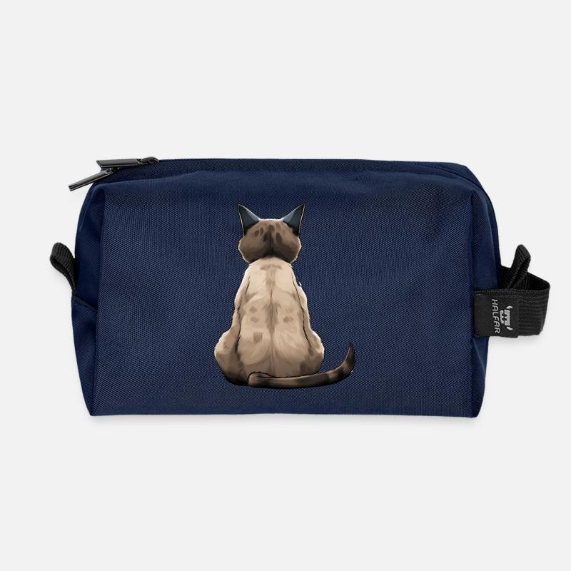 Siamkatze - Recycelte Kulturtasche - Navy