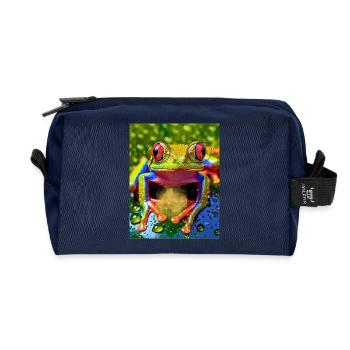 Magical Frog - Recycled Toiletry Zip Bag - navy - Front