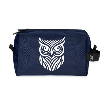 Minimalist Owl Abstract Art - Recycelte Kulturtasche - Navy - Vorne
