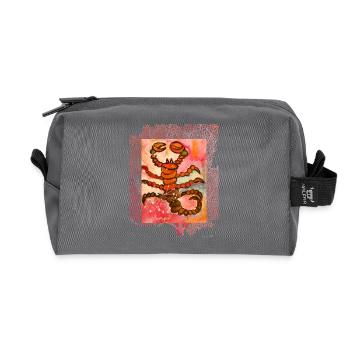 Astrologischer Skorpion in künstlerischem Aquarell - Recycelte Kulturtasche - Anthrazit - Vorne