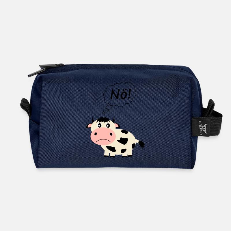 Kuh lustig Spruch - Recycelte Kulturtasche - Navy