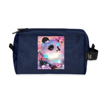 Panda Bild - Recycelte Kulturtasche - Navy - Vorne