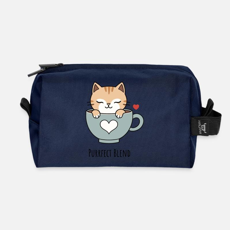 Purrfect Blend - Recycelte Kulturtasche - Navy