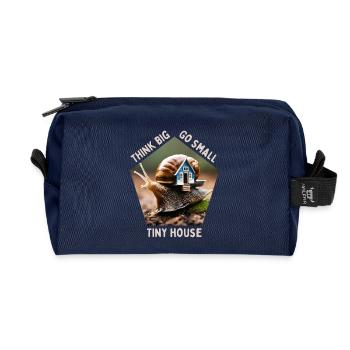 Tiny House - Recycled Toiletry Zip Bag - navy - Front