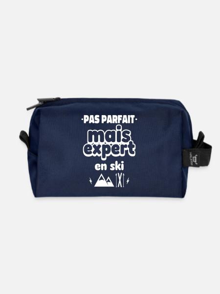 pas parfait expert en ski - Trousse de toilette en tissu recyclé - marine