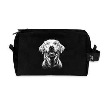 Labrador Portrait Labbi Labrador Retriever Dogs - Recycled Toiletry Zip Bag - black - Front