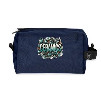 Urban Ceramics – Bold Street Art-Inspired Design - Recycled Toiletry Zip Bag - navy - Front