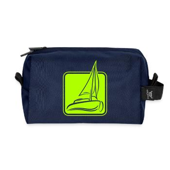 Logo de voile icône carré voilier navire - Trousse de toilette en tissu recyclé - marine - Devant