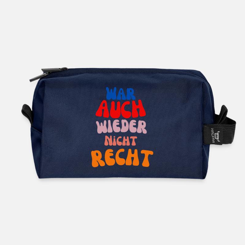 war auch wieder nicht recht - Recycelte Kulturtasche - Navy