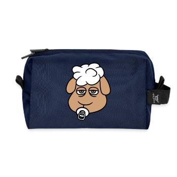 mouton bébé bambin visage sucette tête d’enfant - Trousse de toilette en tissu recyclé - marine - Devant