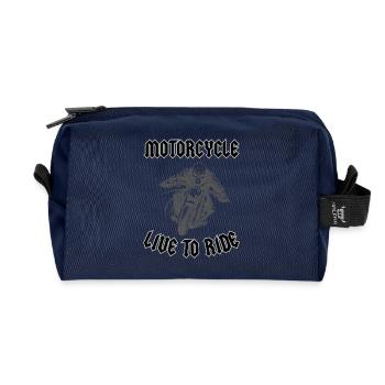 LIVE TO RIDE - Recycelte Kulturtasche - Navy - Vorne