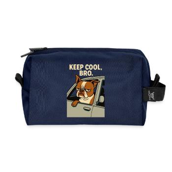 Keep Cool, Bro Pablo - Recycelte Kulturtasche - Navy - Vorne