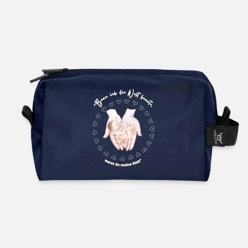 For the first great love: Mom - Recycled Toiletry Zip Bag - navy