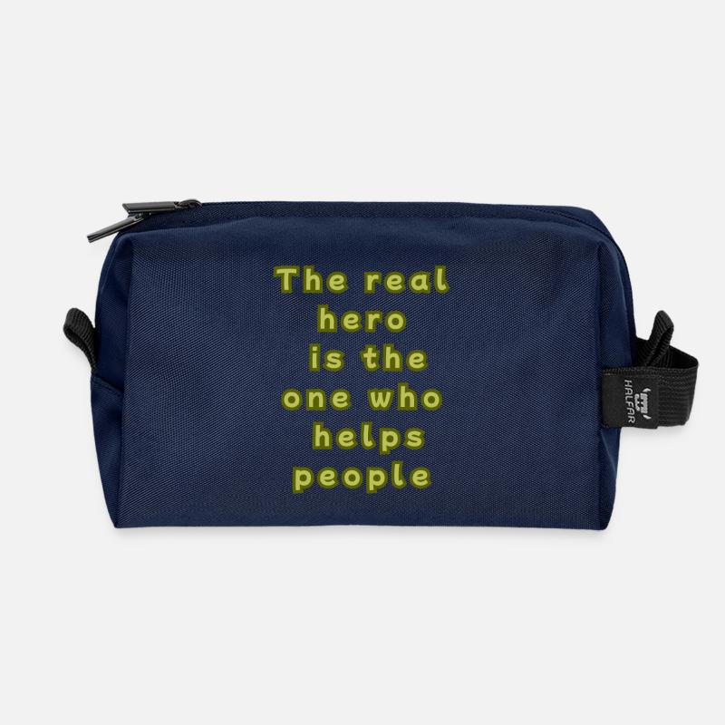 Der wahre Held ist derjenige, der den Menschen hilft - Recycelte Kulturtasche - Navy