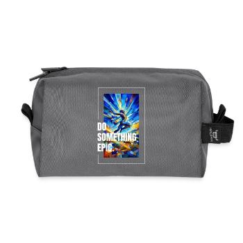 Do something epic - Recycled Toiletry Zip Bag - anthracite - Front