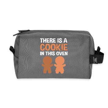 Grossesse Naissance Pain d’épices Noël - Trousse de toilette en tissu recyclé - anthracite - Devant