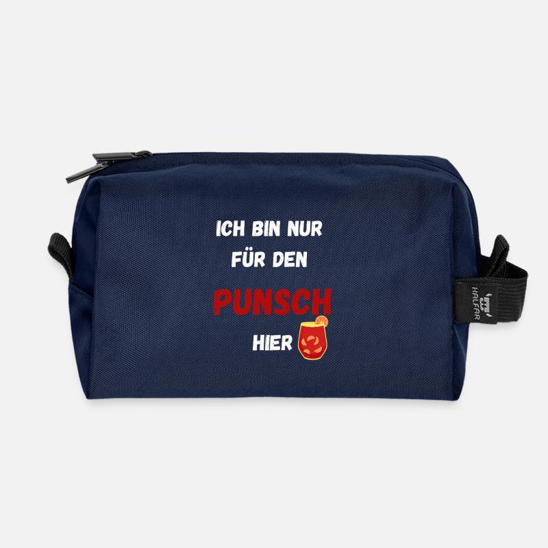 Humorvolle Punsch Spruch Weihnachtsmarkt - Recycelte Kulturtasche - Navy