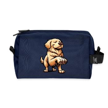 Golden Retriever Goldie Goldiebesitzer Goldies - Recycelte Kulturtasche - Navy - Vorne