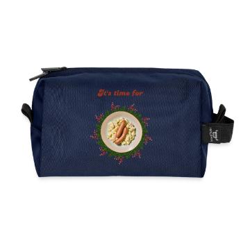 Drôle de Noël - Dîner de Noël - Veille de Noël - Trousse de toilette en tissu recyclé - marine - Devant