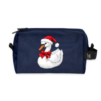 Noël des cygnes - Trousse de toilette en tissu recyclé - marine - Devant