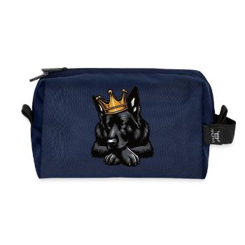 Schwarzer Schäferhund Schäferhundbesitzer  - Recycelte Kulturtasche - Navy - Vorne