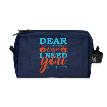 Coffee I need you now - Recycled Toiletry Zip Bag - navy - Front