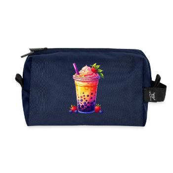 Bubble Tea - Recycled Toiletry Zip Bag - navy - Front