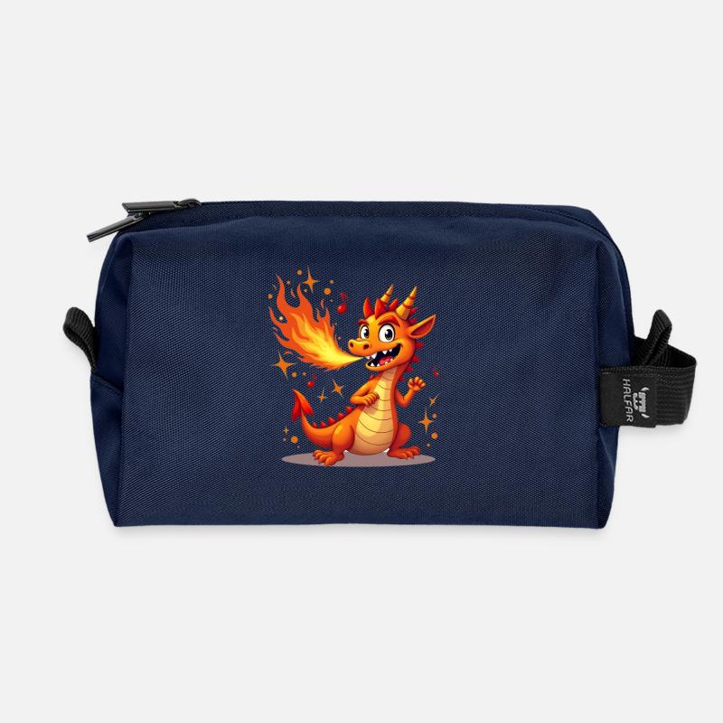 Flammenmelodie Drachenfigur - Recycelte Kulturtasche - Navy