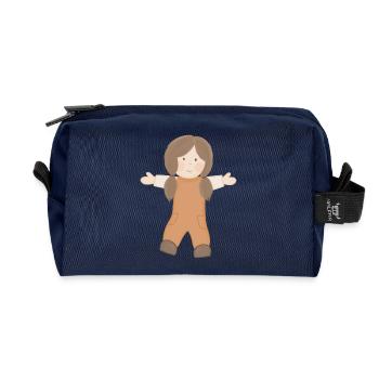 La poupée joyeux en dongarees - Trousse de toilette en tissu recyclé - marine - Devant