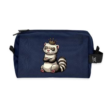 Frettchen Frettchenhalter Frettchenbesitzer - Recycelte Kulturtasche - Navy - Vorne