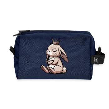 Rabbit Bunny Bunny Long Eared Thumper Ram - Recycled Toiletry Zip Bag - navy - Front