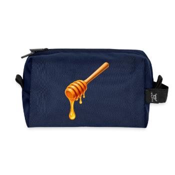 Honiglöffel mit tropfendem Honig Illustration  - Recycelte Kulturtasche - Navy - Vorne