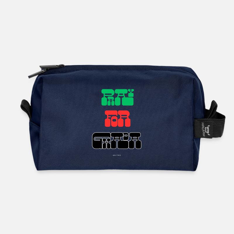 PRAY FOR GWADA - Recycled Toiletry Zip Bag - navy