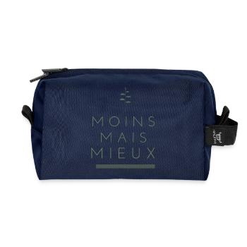Éco Moins Mais Mieux – Mode Durable Minimaliste - Trousse de toilette en tissu recyclé - marine - Devant