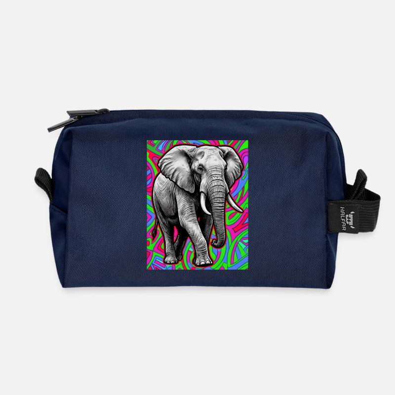 Elefant - Recycelte Kulturtasche - Navy