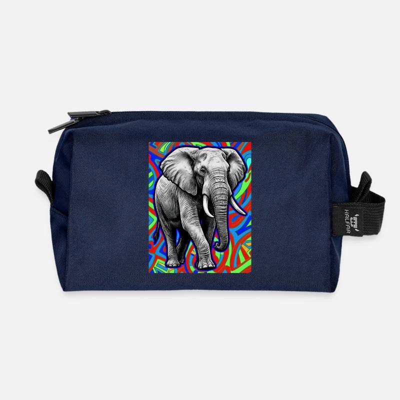 Elefant - Recycelte Kulturtasche - Navy